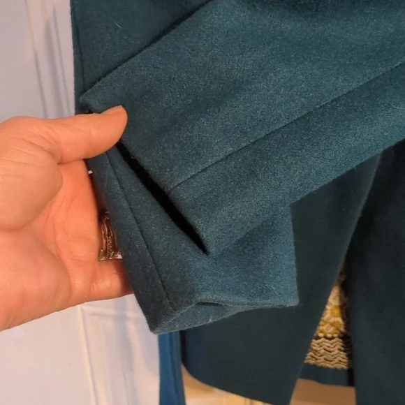 Elevenses by Anthropologie Wool Blend Jacket - Vibrant Teal Green - Picture 4 of 16